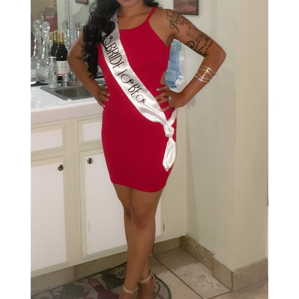 Red Open Back Dress